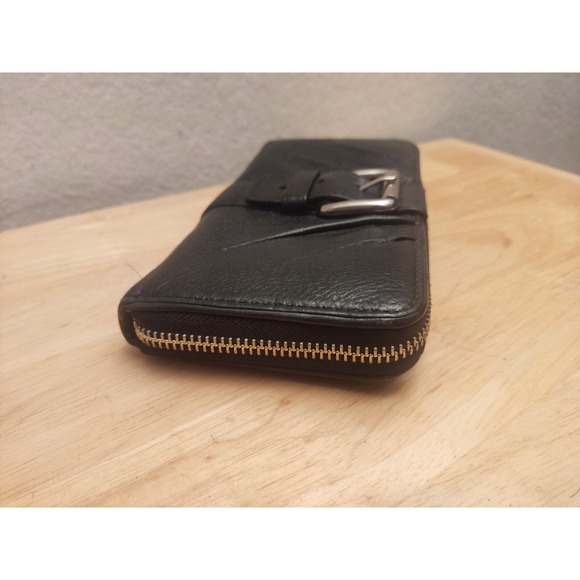Coach Black Large Thick Pebble Leather Zip Wallet‎ Rare Beauty! - Picture 1 of 12